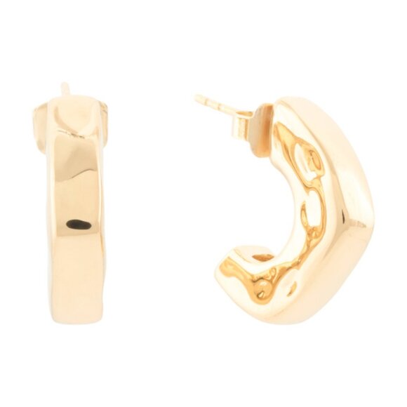 ETRUSCA GIOIELLI Made In Italy 18k Gold Plated Huggie Hoop Earrings - Picture 1 of 2